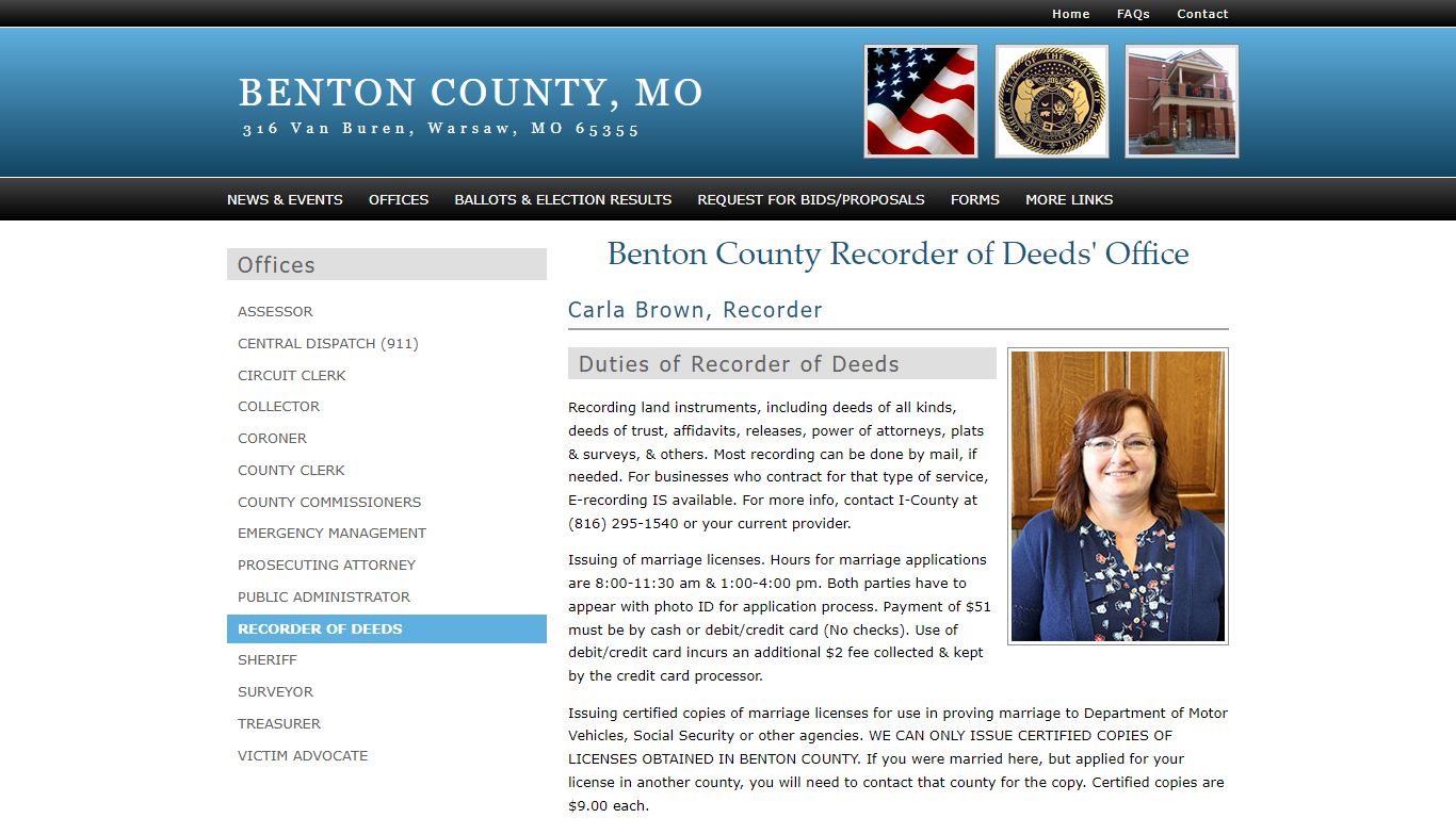 BENTON COUNTY, MO - Recorder